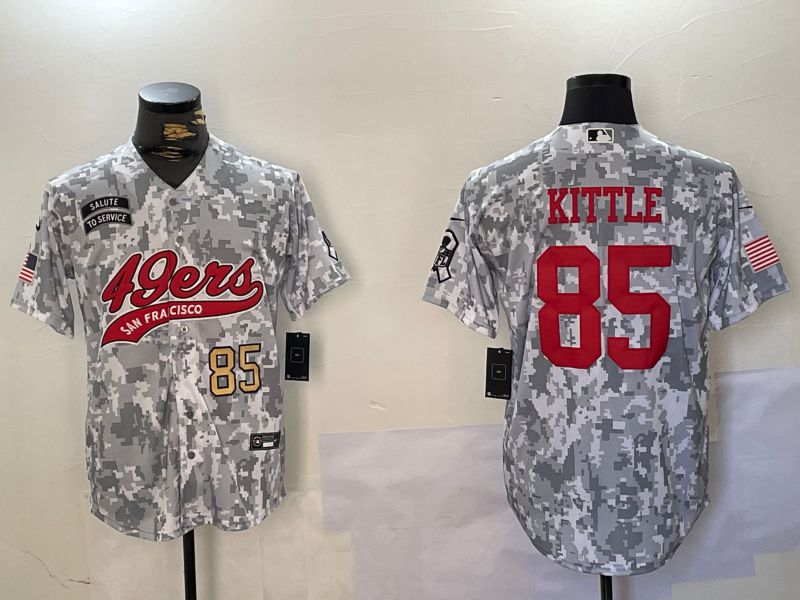 Men San Francisco 49ers #85 Kittle Nike Arctic Camo 2024 Salute to Service Limited NFL Jersey style 4